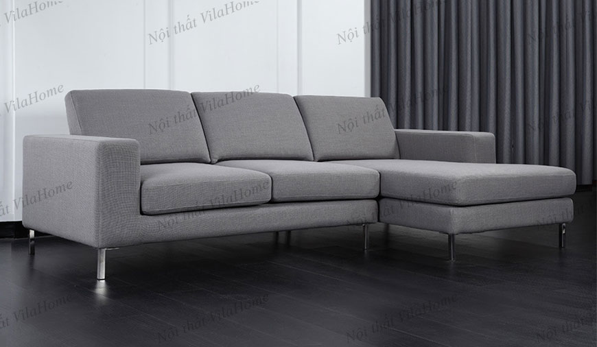 Mẫu sofa đơn giản màu xám bọc nỉ thanh lịch, tinh tế