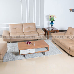 Sofa da Hàn Quốc bộ 2 văng đôi 2.1m màu be