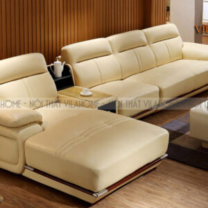 Ghế sofa da đẹp màu kem hiện đại - 203