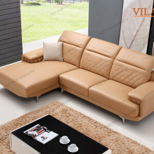 Sofa Da Malaysia Màu Vàng Nhạt Nhỏ Gọn 2m6 x 1m6