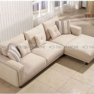sofa nỉ góc màu trắng hiện đại-1001