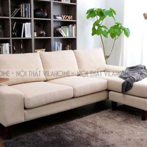 Mẫu sofa nỉ đẹp hiện đại màu trắng kem