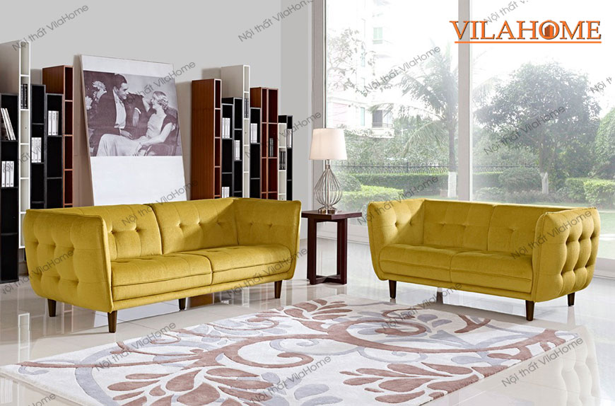 Sofa nỉ màu vàng đẹp