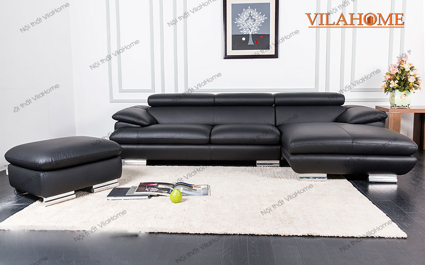 Sofa Phòng Khách màu đen tựa lưng thấp