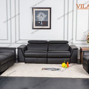 Sofa văng đẹp màu đen chân thấp bộ 2 ghế đôi 1 ghế đơn