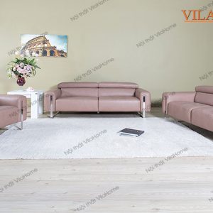 Sofa văng đẹp màu hồng hai đôi một ghế đơn