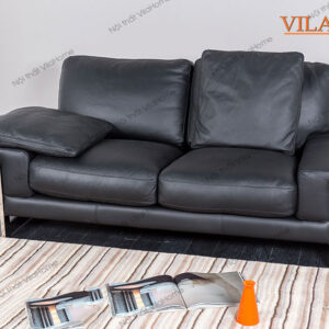 Sofa văng hai chỗ màu đen 1m65