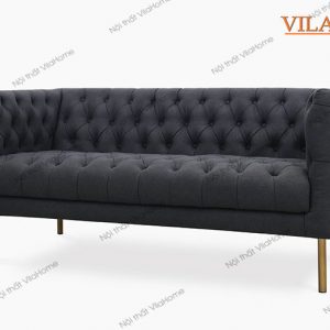 sofa văng nỉ màu đen có rút múi