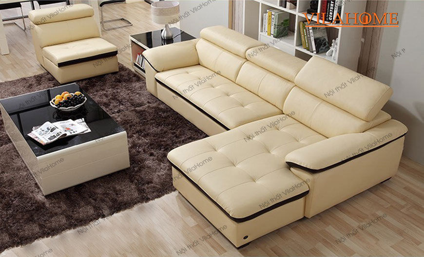 Ghế sofa da màu kem da Hàn Quốc - 238