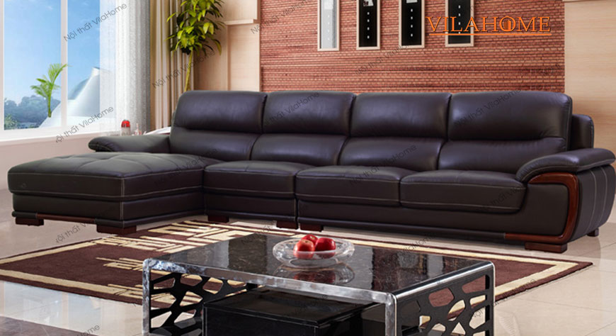 sofa da góc phải màu đen kích thước 2.8m x 1.8m - 244 (2)