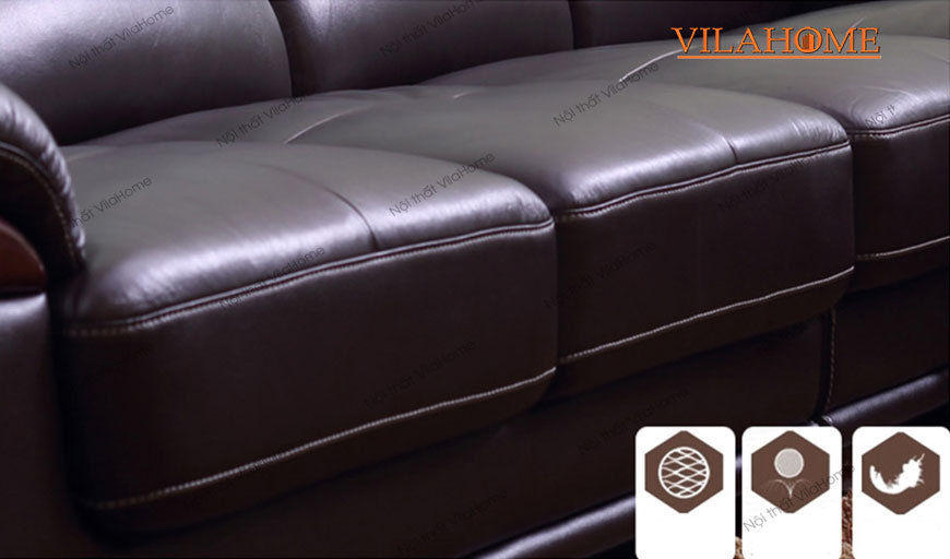 Sofa da góc màu đen cao cấp - 244 (4)