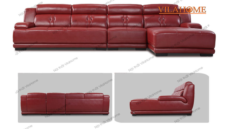 Sofa da hiện đại màu đỏ đô