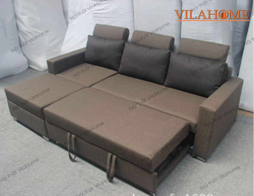 Nơi Bán Sofa Giường Cao Cấp 1591 Vải Màu Nâu Giá Rẻ, đẹp - VilaHome