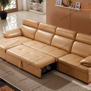 Ghế giường đa năng, sofa giường thông minh bọc da thật nhập khẩu cao cấp tại Vilahome