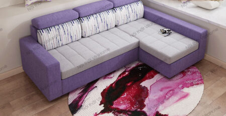 Sofa giường da màu trắng dễ dàng phối hợp với các màu sắc khác
