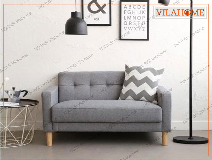 sofa văng nhỏ màu xám dài 1m2