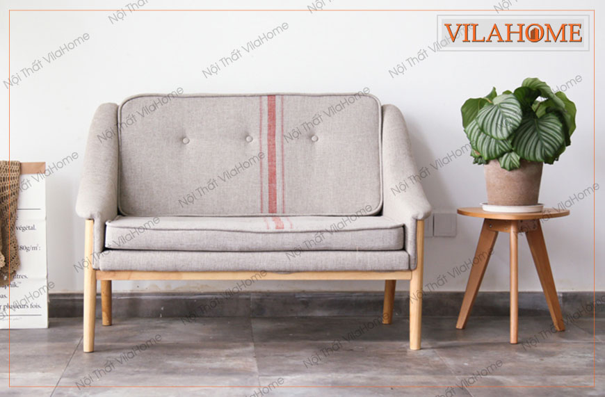 sofa văng đẹp chân cao bằng gỗ dáng mảnh