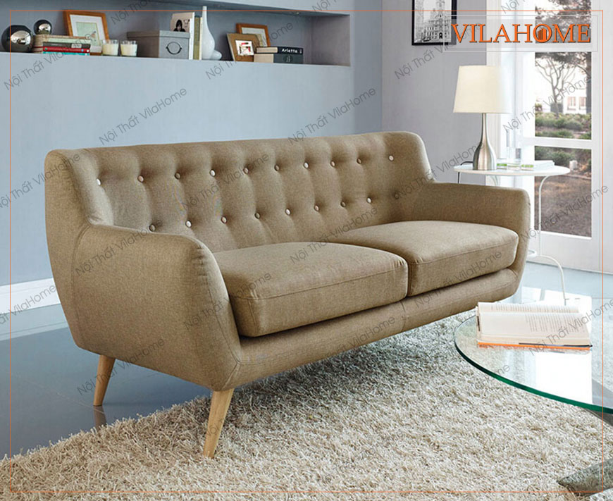 Ghế sofa văng hiện đại màu be nâu