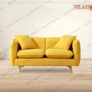 sofa văng nhỏ xinh hai chỗ màu vàng