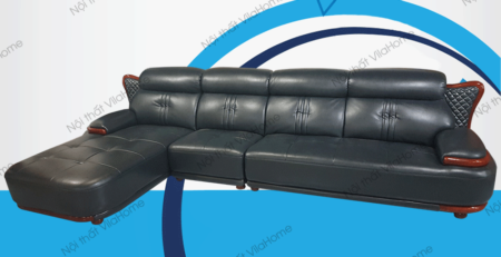 Sofa góc L nhập khẩu NK16 góc trái, bọc Da màu đen GIÁ RẺ, ĐẸP uy tín, chất lượng tại Hà Nội