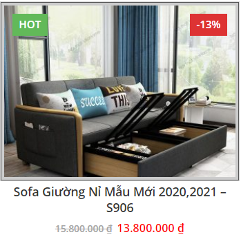 Sofa giường nỉ s906 đẹp, giá rẻ tại VilaHome Hà Nội