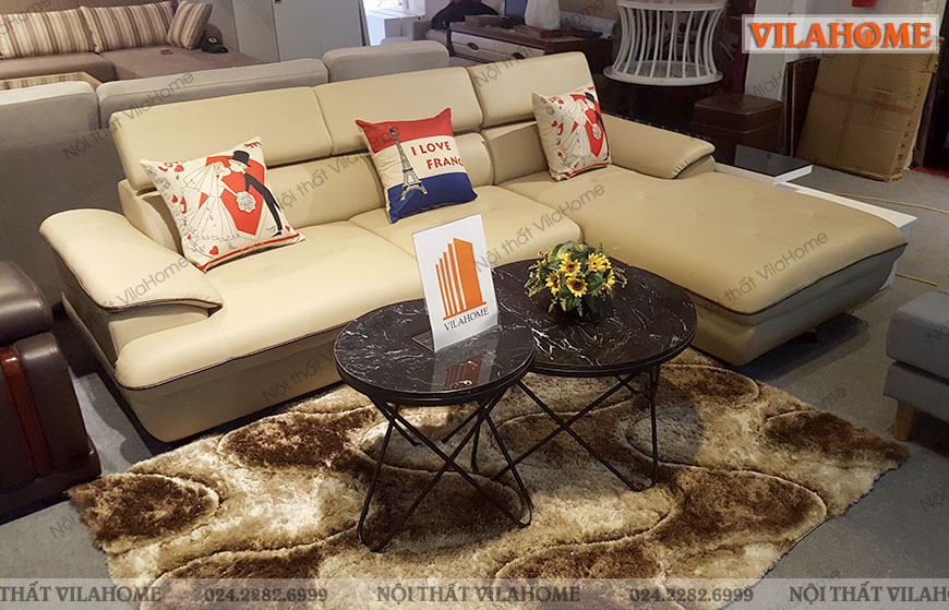 THANH LY bo sofa da Han Quoc 5040 voi gia re o Ha Noi Kho Sofa Vila