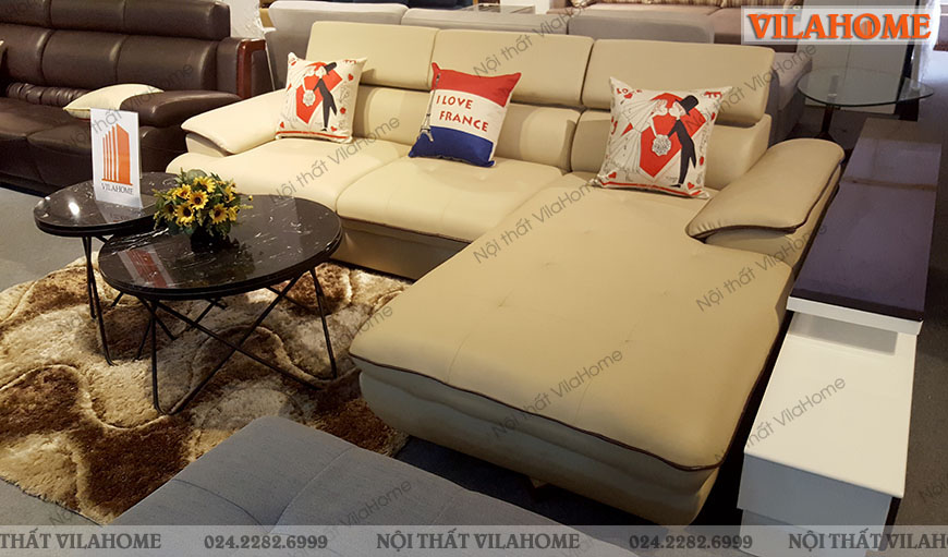 THANH LY bo sofa da Han Quoc 5040 voi gia re o Ha Noi Kho Sofa Vila