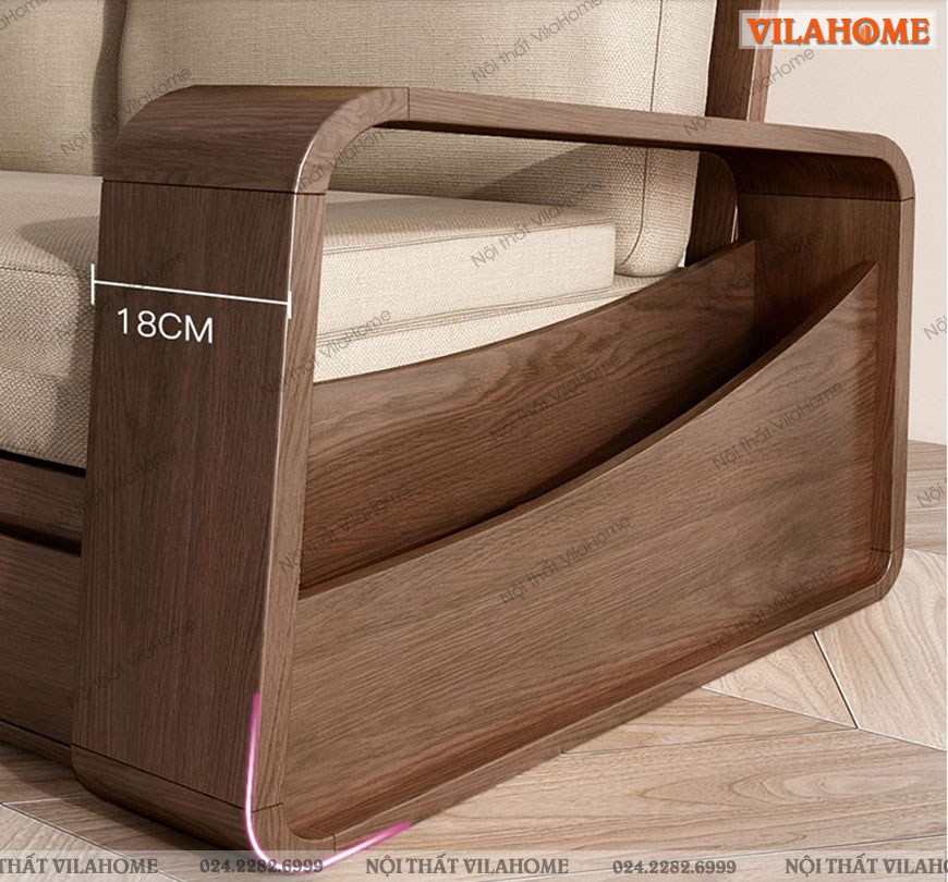 Tay vịn sofa giường gỗ sồi G905