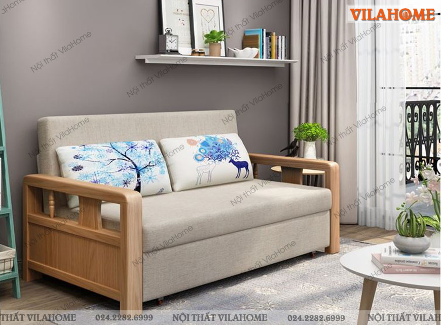 Sofa giường gỗ sồi