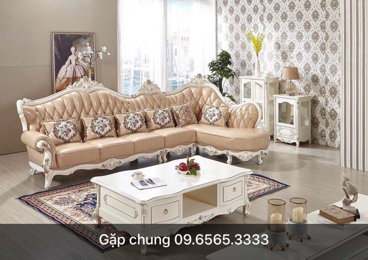 Địa chỉ bán bộ sofa góc tân cổ điển hàng nhập khẩu cao cấp tại Hà Nội