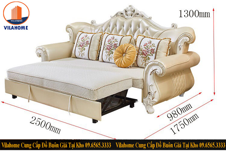 Ghế sofa giường kéo tân cổ điển cao cấp nhập khẩu