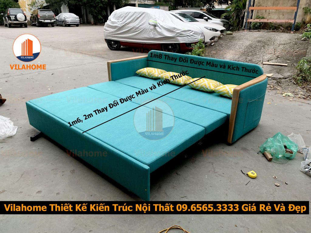 Ghế sofa giường đa năng nhập khẩu màu xanh