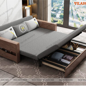 Giường sofa thông minh làm từ gỗ tự nhiên cao cấp. Địa chỉ bán sofa giường đa năng giá rẻ tại Hà Nội
