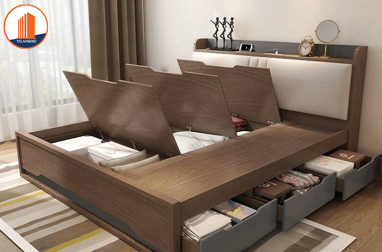 Địa chỉ bán giường ngủ đa năng gỗ tự nhiên có ngăn kéo Hà Nội