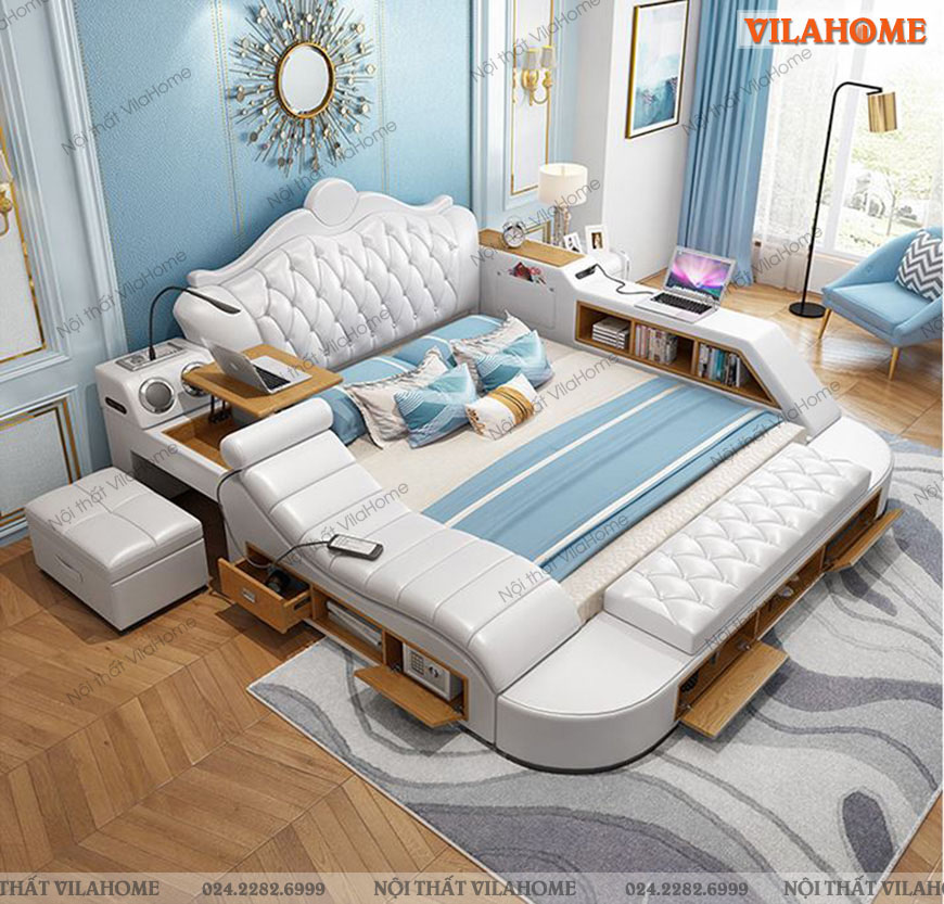 Mua giường ngủ Tatami có ghế massage GM21, giường ngủ nhập khẩu giá rẻ tại Vilahome