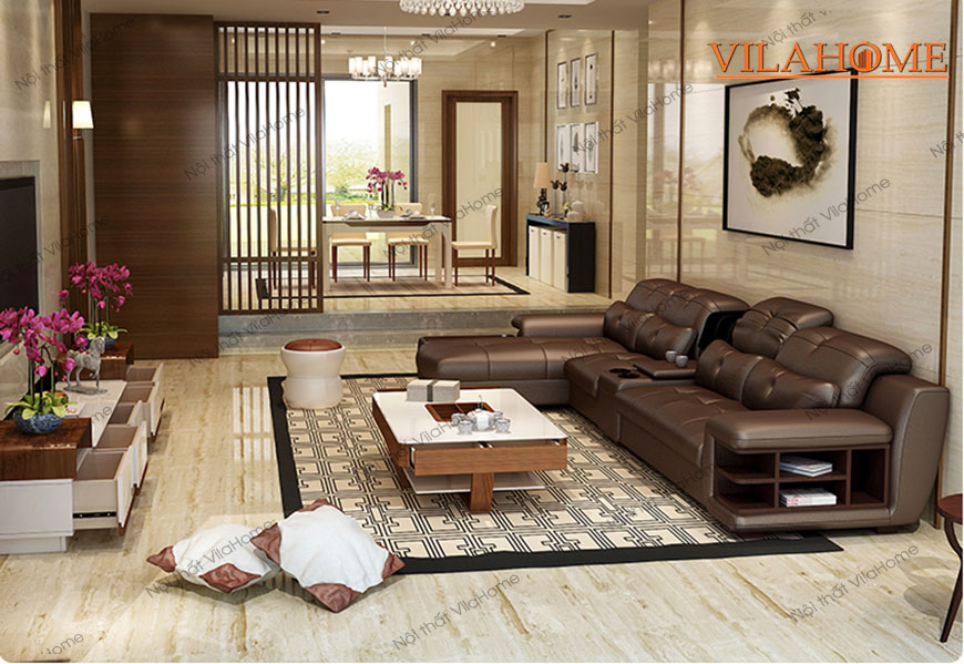 Sofa màu nâu Vilahome với thiết kế sang trọng và hiện đại được nhiều khách hàng vô cùng yêu thích và tin tưởng ngay cả khách hàng khó tính nhất
