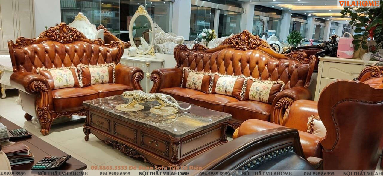 ghế sofa gỗ tân cổ điển