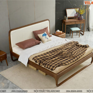giường gỗ công nghiệp hiện đại màu sắc tối giản phù hợp với nhiều phong cách nhà ở