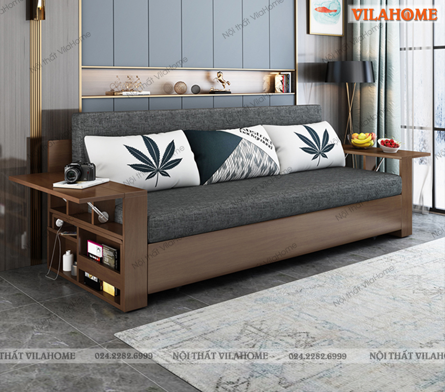 giường gỗ gấp thành ghế GS03