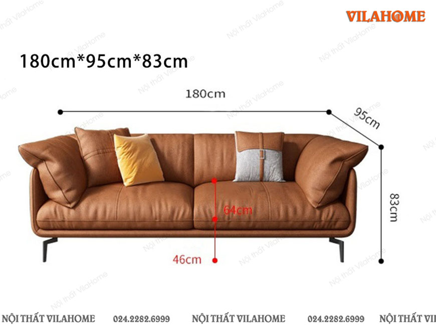 Mẫu ghế sofa cao cấp văng hai chỗ 1m8 sâu 95cm