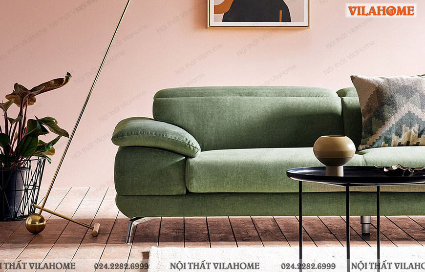 Sofa văng đẹp thiết kế châu Âu màu xanh rêu