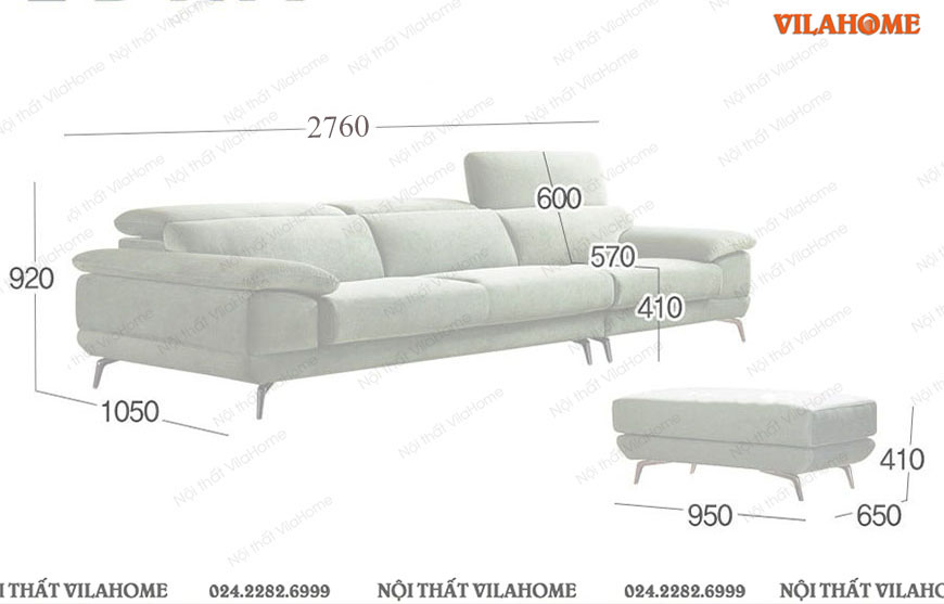 Kích thước sofa văng 2m76 sâu 1m