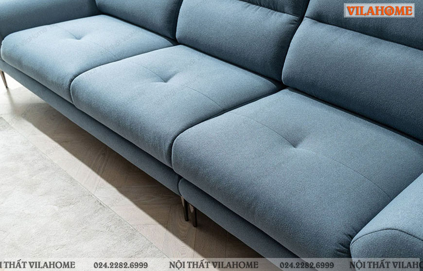 Sofa văng màu xanh chất liệu nỉ Hàn cao cấp