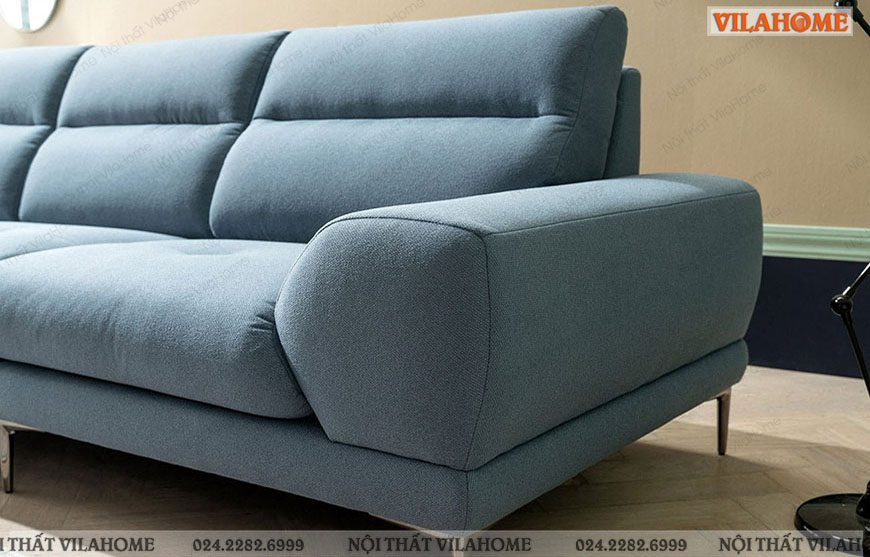 Mẫu sofa văng hiện đại nỉ màu xanh dương