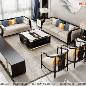 CC112-sản phẩm sofa cao cấp nhập khẩu khung màu đen mạ vàng