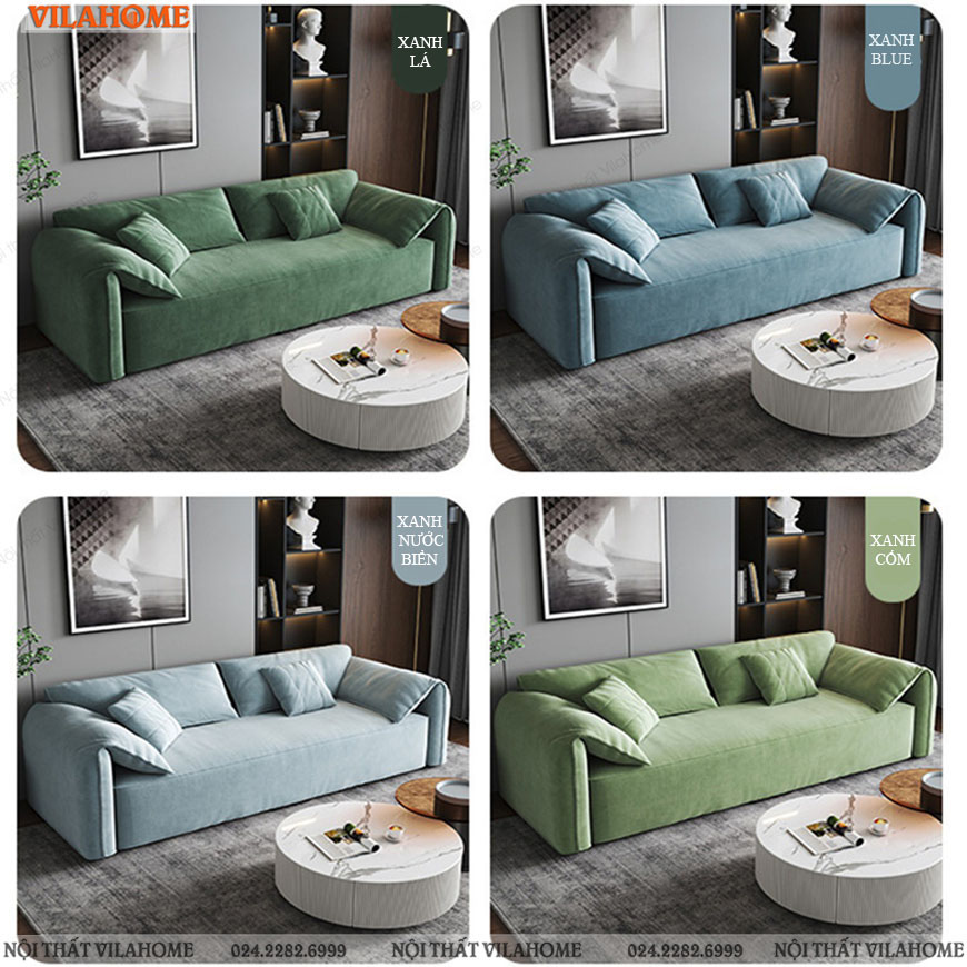 Bộ sưu tập sofa văng đôi màu xanh dương, xanh lá cây, xanh pastel