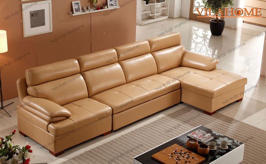 sofa góc chữ L màu cam đẹp