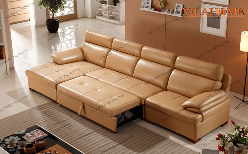 sofa góc chữ L màu cam đẹp