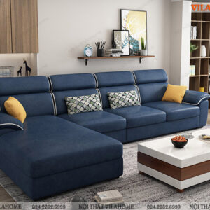 Mẫu sofa phòng khách màu xanh dương đậm