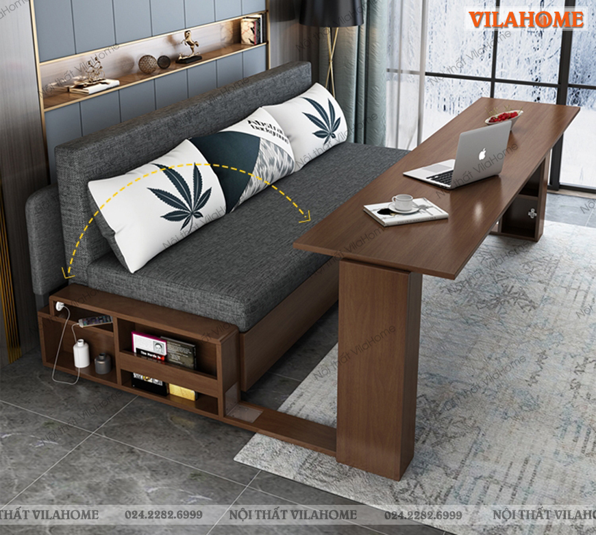 Sofa kết hợp giường ngủ gỗ cho phòng khách giá rẻ